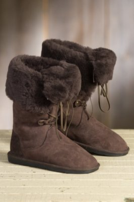 Women's Overland Freya Shearling Sheepskin Boots, CHOCOLATE