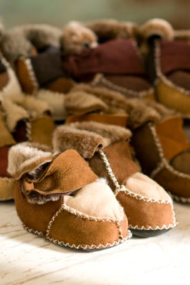 Patchwork Sheepskin Baby Booties 