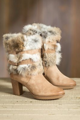 Women's Overland Elise Suede Boots with Rabbit Fur Trim, CIPRIA