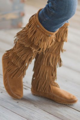 Women's Minnetonka Five-Layer Fringe Boots