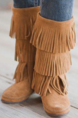 Women's Minnetonka Three Layer Fringe Boot