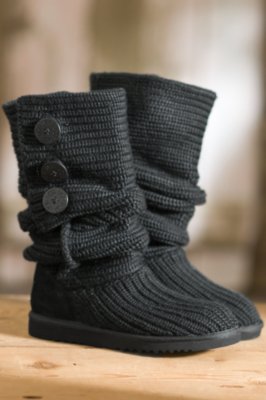 Women's UGG Classic Cardy Boots, BLACK, Size 10 B(M) US