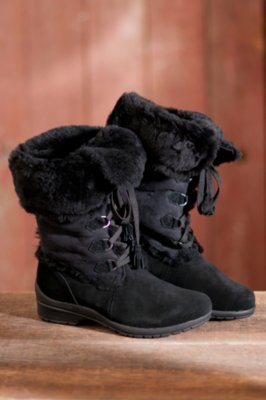 Women's Russia III Sheepskin-Lined Leather Boots, BLACK, Size 10