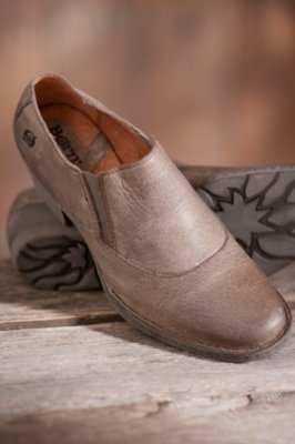 Women's Born Lawren Leather Shoes, BARNWOOD, Size 10