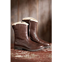 Men's Born Theodore Shearling-Lined Leather Boots, CHOCOLATE
