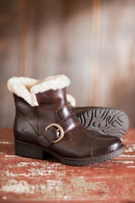 Women's Born Ilia Leather Boots with Shearling Lining