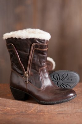 Women's Born Danila Leather Boots with Shearling Lining 