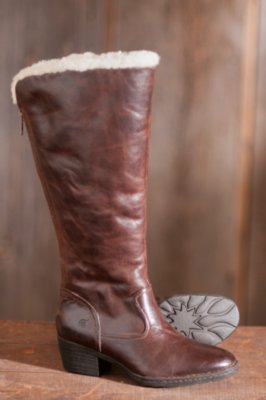 Women's Born Aleksi Leather Boots with Shearling Lining