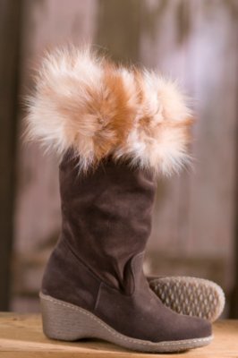 Women's Tall Boots with Crystal Fox Trim