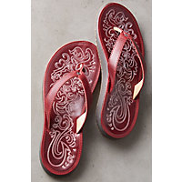 Women's Olukai Paniolo Leather Sandals, OHAI RED