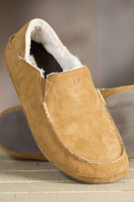Men's OluKai Moloa Sheepskin Slippers, TOBACCO/TOBACCO