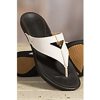 Women's Olukai Lala Leather Sandals, OFF WHITE/BLACK