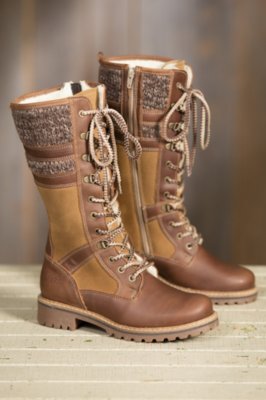 Women's Bos & Co Holden Wool-Lined Waterproof Leather Boots, BARK/CAMEL