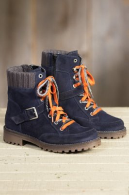 Women's Bos & Co Colony Waterproof Suede Boots, NAVY/GREY