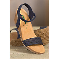 Women's Bos & Co Sarafina Leather Wedge Sandals, BLUE NAVY
