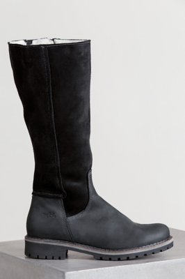 Bos & Co Hudson Shearling-Lined Waterproof Leather Boots, BLACK/BLACK