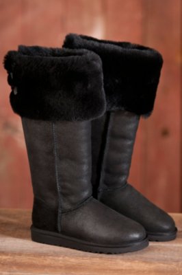 Women's Over-the-Knee Bailey Button UGG Boots, BOMBER JACKET BLACK, Size 7 B(M) US