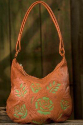Women's Hobo Hand-Tooled Leather Handbag