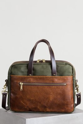Heritage Canvas and American Bison Leather Briefcase