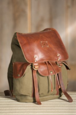 Lennon Canvas Backpack with Leather Trim