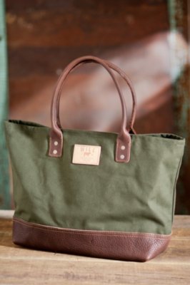 Utility Canvas and Leather Tote Bag
