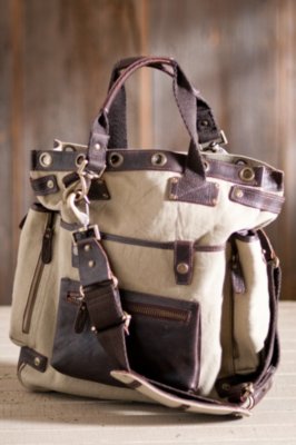 Liverpool Canvas and Leather Tote Bag
