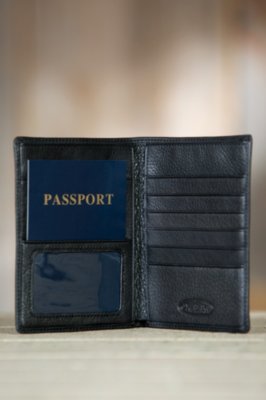 Passport Leather Wallet, BLACK, Size 1 SIZE