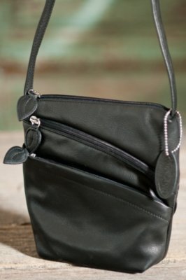 Women's Iris Triple-Zip Leather Handbag