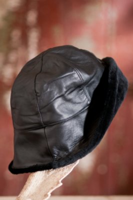 Glouster Lambskin Leather Cloche Hat