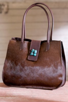 Women's Argentina Hair on Purse with Turquois