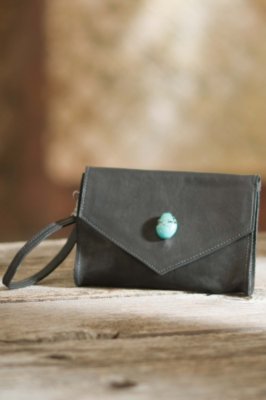 Women's Envelope Leather Clutch Handbag