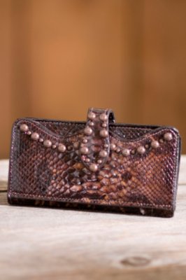 Women's Leather Wallet with Nail Heads
