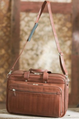 Multi-Pocket Leather Computer Bag