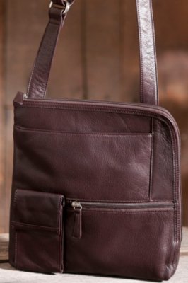 Women's Flat Crossbody Leather Handbag