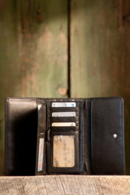 Women's Leather Clutch Wallet with Removable Checkbook
