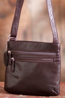 Brooke Triple Zip Leather Handbag
