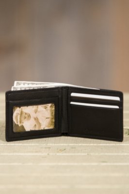 Ultra Mini Leather Wallet with ID Window 