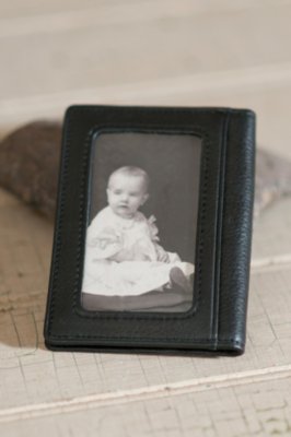 Double ID Leather Card Case, BLACK, Size 1 Size