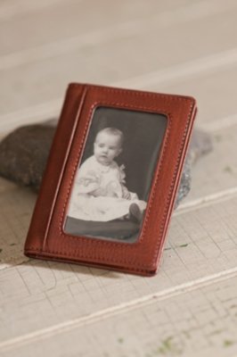 Double ID Leather Card Case, BRANDY, Size 1 Size