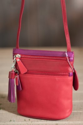 Women's Meagan Mini Triple Zip Leather Handbag