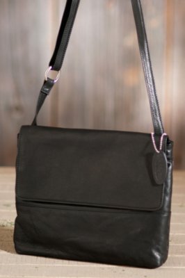 Women's Farrah Flap Zip-Top Leather Handbag