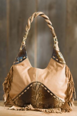 Women's Fringe Hobo Leather Handbag