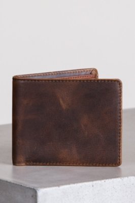 Thinfold Distressed Leather Billfold Wallet with RFID Protection