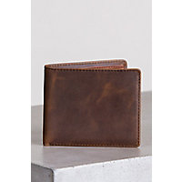 Distressed Leather Billfold Wallet with Removable Passcase and RFID Protection