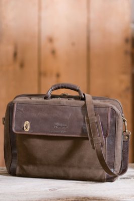 Medium Leather Office Bag Buff Nubuck