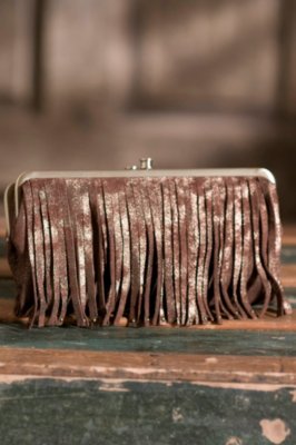 Women’s Hobo Lauren Fringe Leather Clutch Wallet