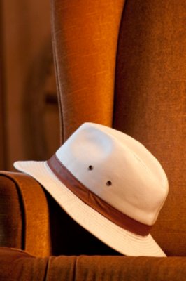 Washed Twill Safari Hat with Leather Band