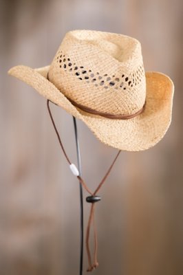 Kids' Raffia Hat with Chinstrap, NATURAL, Size L/XL (20"/21")