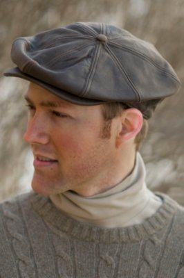 Leather Newsboy Hat