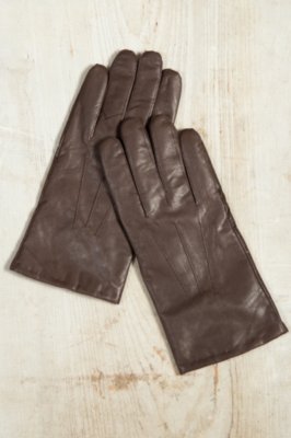 Men's Cashmere-Lined Lambskin Leather Gloves, CHOCOLATE/BROWN